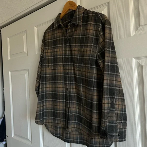 Jenni Kayne O'Keeffe Overshirt In Charcoal Plaid - Picture 4 of 4